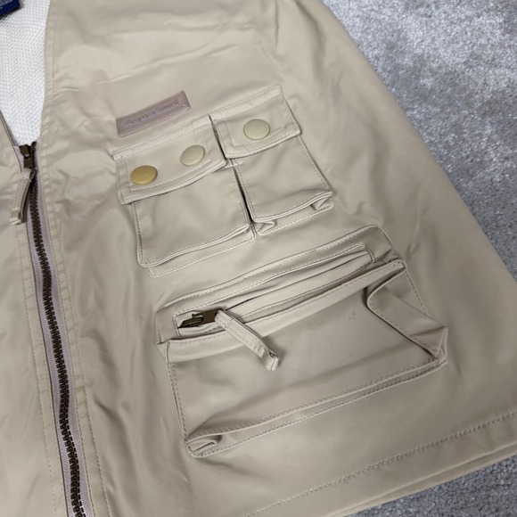 AquaSurf Sport Vest Mens XL Beige Utility Outdoor Multi Pocket Fishing Travel - Picture 2 of 6